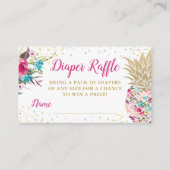 Aloha Pineapple Baby shower Diaper Raffle Informatiekaartje (Voorkant)
