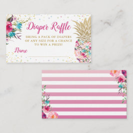 Aloha Pineapple Baby shower Diaper Raffle Informatiekaartje