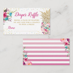 Aloha Pineapple Baby shower Diaper Raffle Informatiekaartje