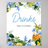 Aloha Pineapple Baby Shower Drinks Sign Poster (Voorkant)
