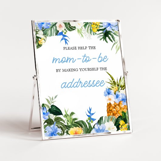 Aloha Pineapple Baby Shower Envelope Station Sign Poster