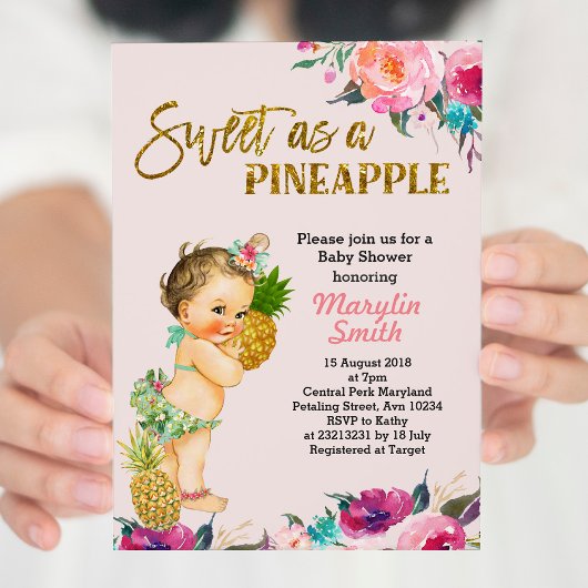 Aloha Pineapple Baby shower Uitnodiging