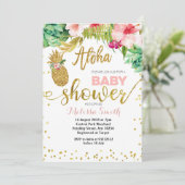 Aloha Pineapple baby shower Uitnodigingskaart Kaart (Staand voorkant)