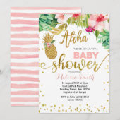 Aloha Pineapple baby shower Uitnodigingskaart Kaart (Voorkant / Achterkant)