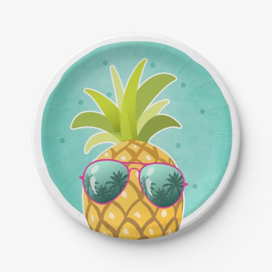 Aloha Pineapple Birthday Paper Bord Tropische Luau (Voorkant)