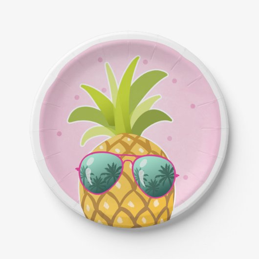 Aloha Pineapple Birthday Paper Bord Tropische Luau (Voorkant)