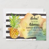 Aloha Pineapple Birthday party Invitations Kaart (Voorkant)