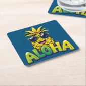 Aloha Pineapple Collectie Blauwgroen Onderzetter (Schuin)