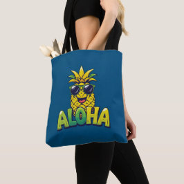Aloha Pineapple Collectie Blauwgroen Schouder Canv Tote Bag