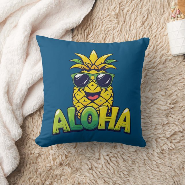 Aloha Pineapple Collectie Blauwgroen Sierkussen (Deken)
