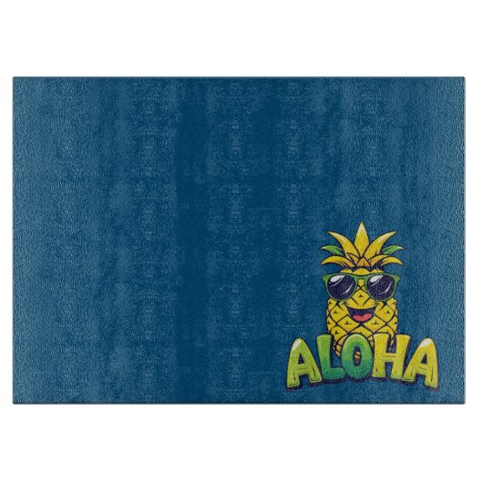 Aloha Pineapple Collectie Blauwgroen snijplank (Voorkant)