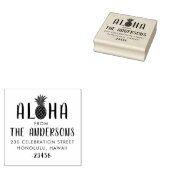 Aloha Pineapple Custom Name Return-adres Rubberstempel (Gestempeld)
