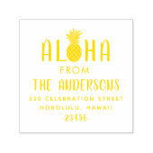 Aloha Pineapple Custom Name Return-adres Zelfinktende Stempel (Design)