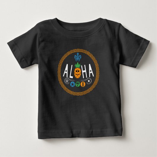 Aloha Pineapple Design - Baby Fine Jersey T-Shirt (Voorkant)