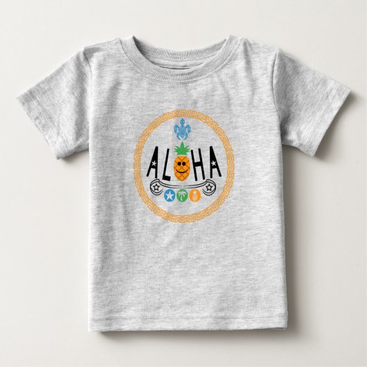 Aloha Pineapple Design - Baby Fine Jersey T-Shirt (Voorkant)