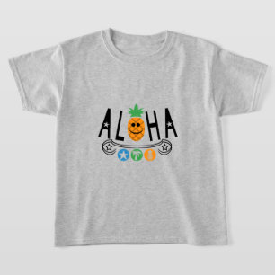 Aloha Pineapple Design - Girls' Basic T-Shirt