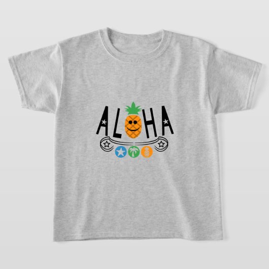 Aloha Pineapple Design - Girls' Basic T-Shirt (Laagn)