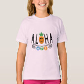 Aloha Pineapple Design - Girls' Basic T-Shirt (Voorkant)