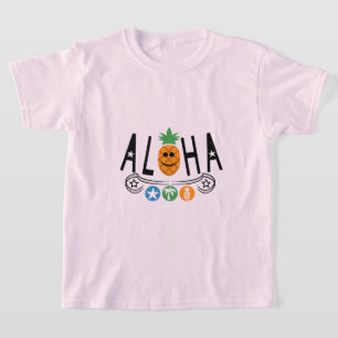 Aloha Pineapple Design - Girls' Basic T-Shirt