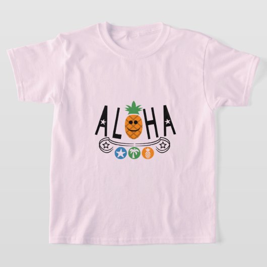 Aloha Pineapple Design - Girls' Basic T-Shirt (Laagn)