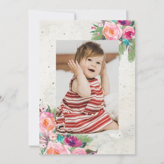 Aloha Pineapple eerste verjaardag uitnodiging (Achterkant)