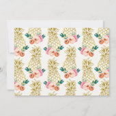 Aloha Pineapple Floral Baby shower Uitnodiging (Achterkant)