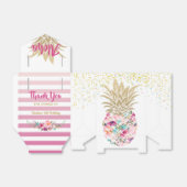 Aloha Pineapple Floral Birthday Favor Box Bedankdoosjes (Uitgevouwen)