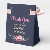 Aloha Pineapple Floral Navy Blue Birthday Bedankdoosjes (Achterkant)