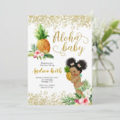 Aloha Pineapple Gold Tropische anananasappeluitnod Kaart (Staand voorkant)