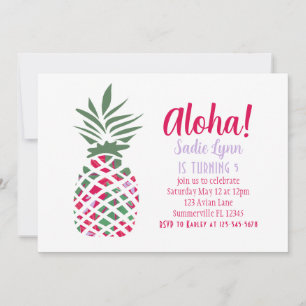 Aloha Pineapple Hawaiian Birthday Kaart