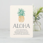 Aloha Pineapple Housewarming Party Invitation Kaart (Staand voorkant)