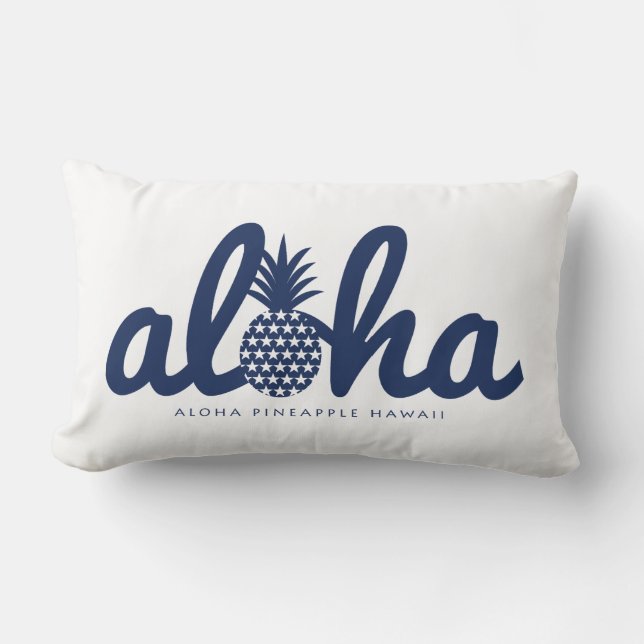 Aloha pineapple LogoColor-Navy Kussen (Voorkant)