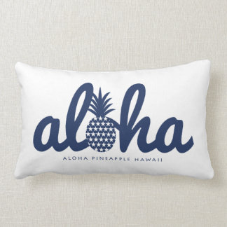 Aloha pineapple LogoColor-Navy Kussen