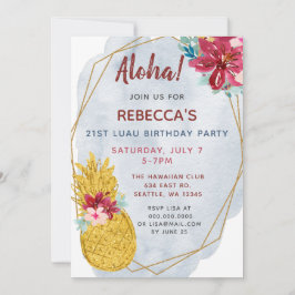 Aloha Pineapple Luau Birthday Party Kaart