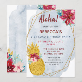 Aloha Pineapple Luau Birthday Party Kaart