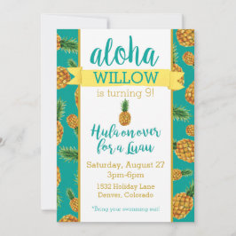Aloha Pineapple Luau Birthday Uitnodiging