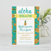 Aloha Pineapple Luau Birthday Uitnodiging (Staand voorkant)