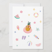 ALOHA Pineapple Luau Summer Birthday Invitation Kaart (Achterkant)