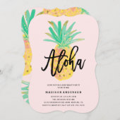 Aloha Pineapple Party Invitation Kaart (Voorkant / Achterkant)