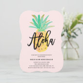 Aloha Pineapple Party Invitation Kaart (Staand voorkant)