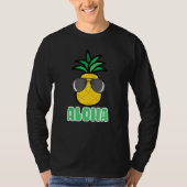 Aloha Pineapple Sunbril Hawaiian Tiki T-shirt (Voorkant)