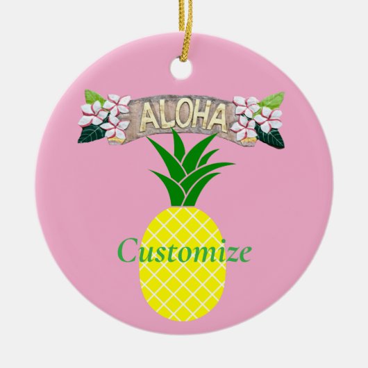 Aloha Pineapple Thunder_Cove Keramisch Ornament (Voorkant)