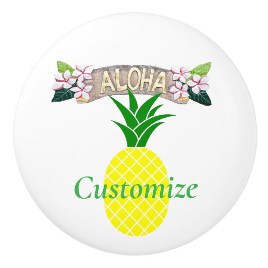 Aloha Pineapple Thunder_Cove Keramische Knop (Voorkant)