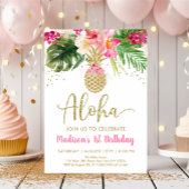 Aloha Pineapple Tropische Floral Birthday Kaart