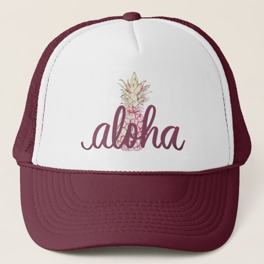 Aloha Pineapple Trucker Hat Pet (Voorkant)