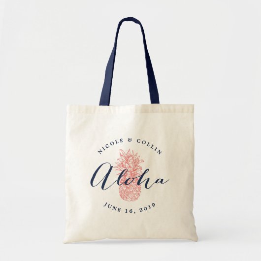 Aloha Pineapple Wedding Welcome Bag Tote Bag (Voorkant)