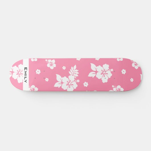 Aloha Pink Classic Hawaiian Seamless Pattern Persoonlijk Skateboard (Horizontaal)