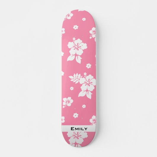 Aloha Pink Classic Hawaiian Seamless Pattern Persoonlijk Skateboard (Voorkant)