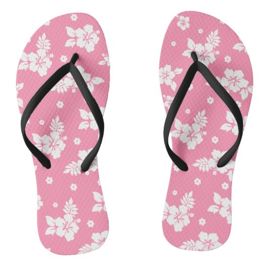 Aloha Pink Classic Hawaiian Seamless Pattern Teenslippers (Voetbed)