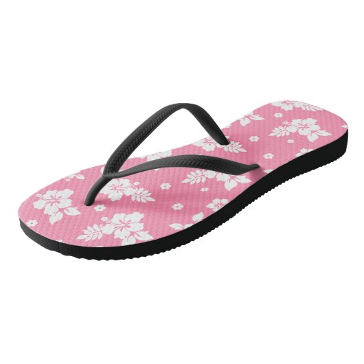 Aloha Pink Classic Hawaiian Seamless Pattern Teenslippers (Schuin)